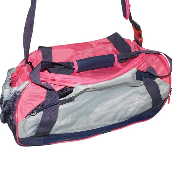 Nike Varsity Girl 2.0 Duffle Bag Gym Gear Sports Shoulder Strap Pink Blue Gray - Picture 7 of 11